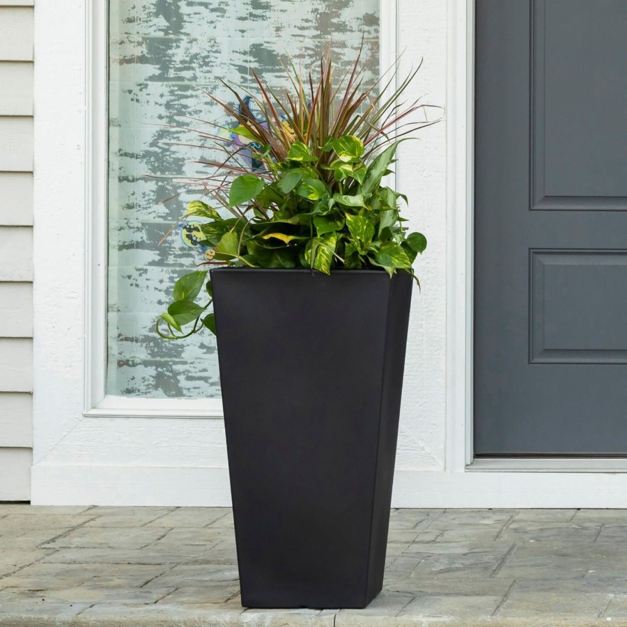 Home & Patio Step2 Planters | Tremont Tall Square Tapered Planter - Dark Cedarfrom Step2