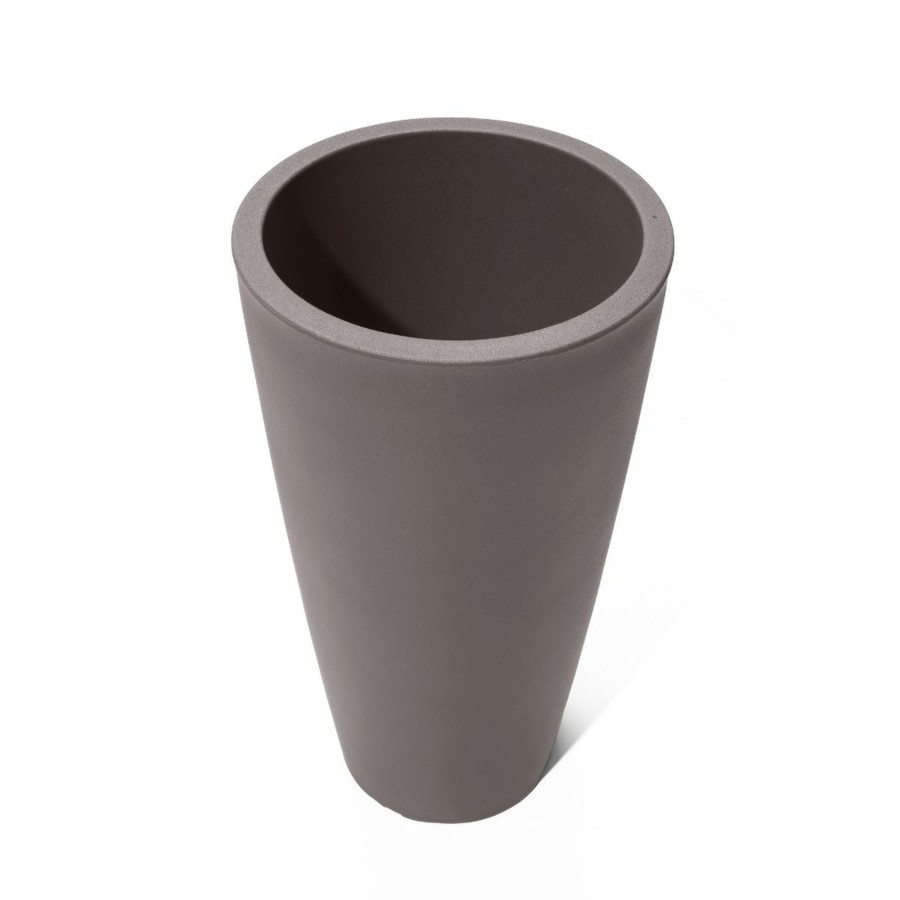 Home & Patio Step2 Planters | Tremont Tall Round Tapered Planter - Dark Cedar