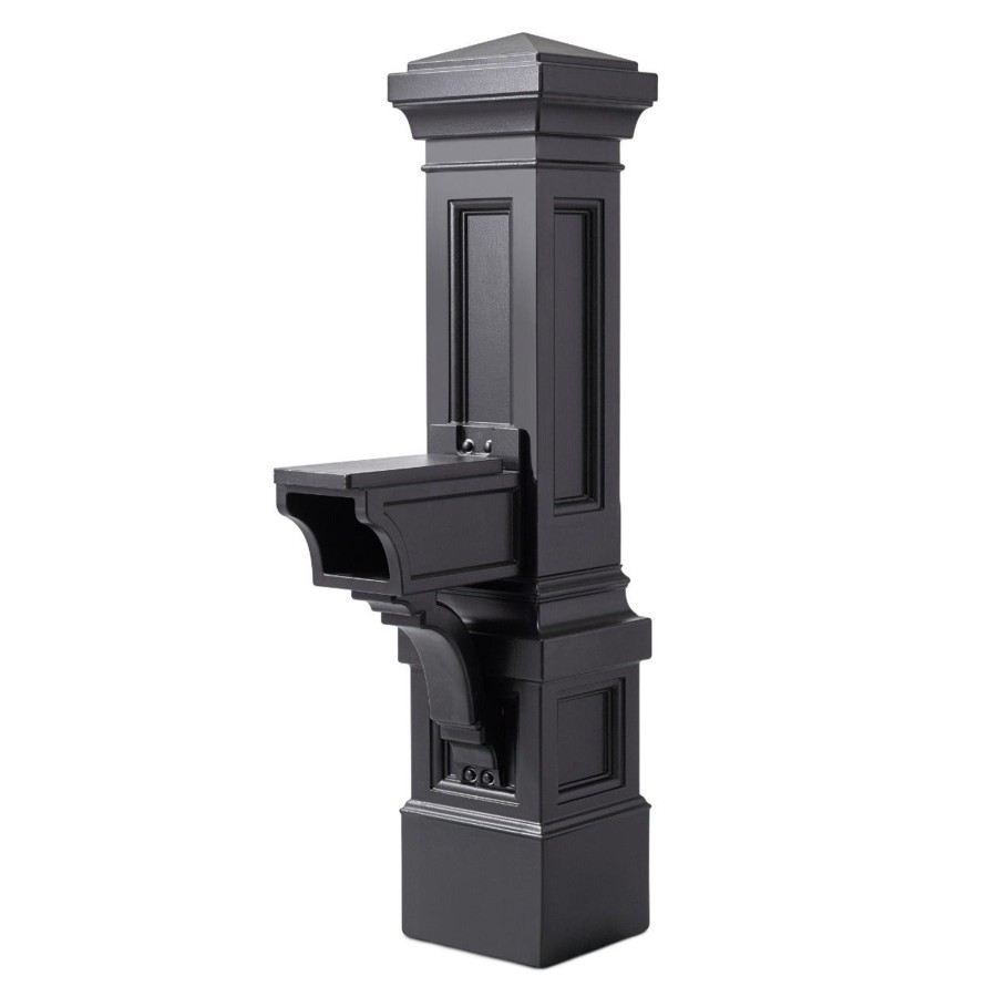 Home & Patio Step2 Mailboxes & Posts | Atherton Grand Mail Post - Onyx Black