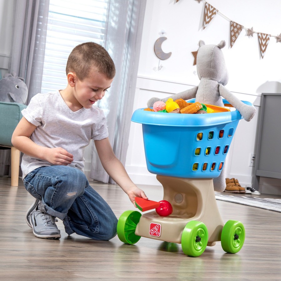 Kids Step2 Pretend Play | Little Helper'S Shopping Cart - Blue | Step2