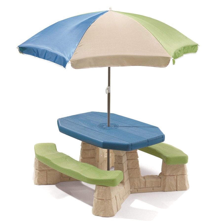 Kids Step2 Picnic Tables | Naturally Playful® Picnic Table With Umbrella