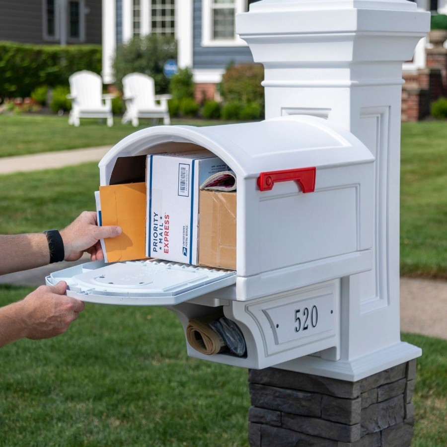 Home & Patio Step2 Mailboxes & Posts | Town-To-Town Xl Post-Mount Mailbox - White