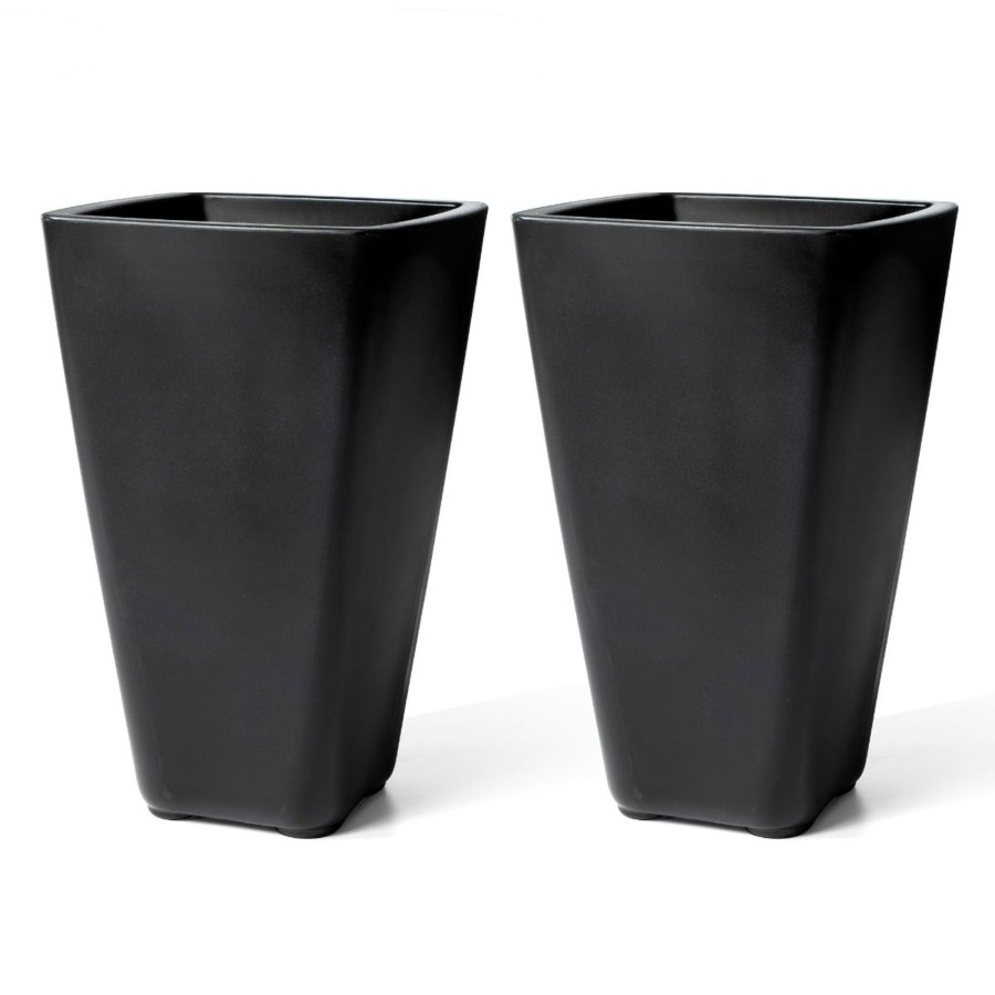 Home & Patio Step2 Planters | Bridgeview Tall Planter - Onyx Black 2 Pack