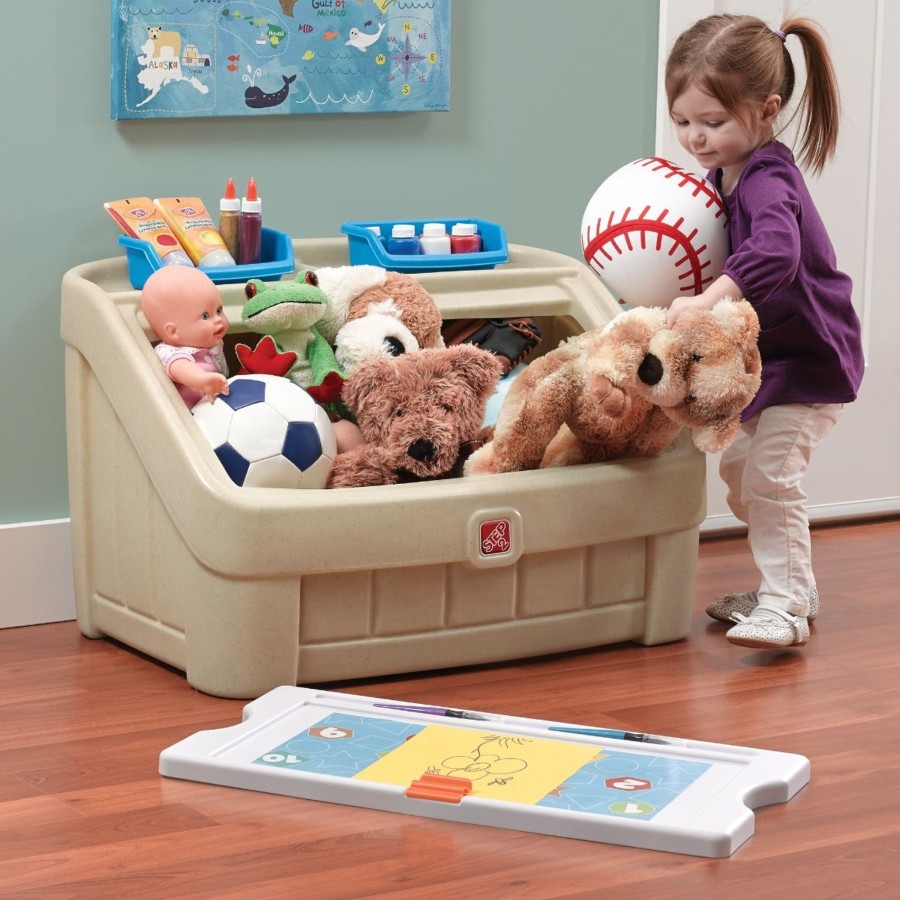 Kids Step2 Toy Boxes & Storage | 2-In-1 Toy Box & Art Lid - Tan