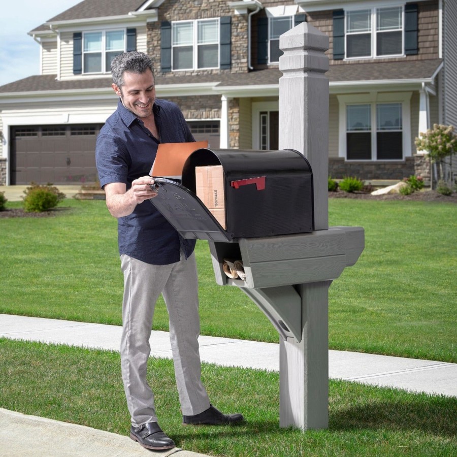 Home & Patio Step2 Mailboxes & Posts | Highland Mail Post Weathered Cedar