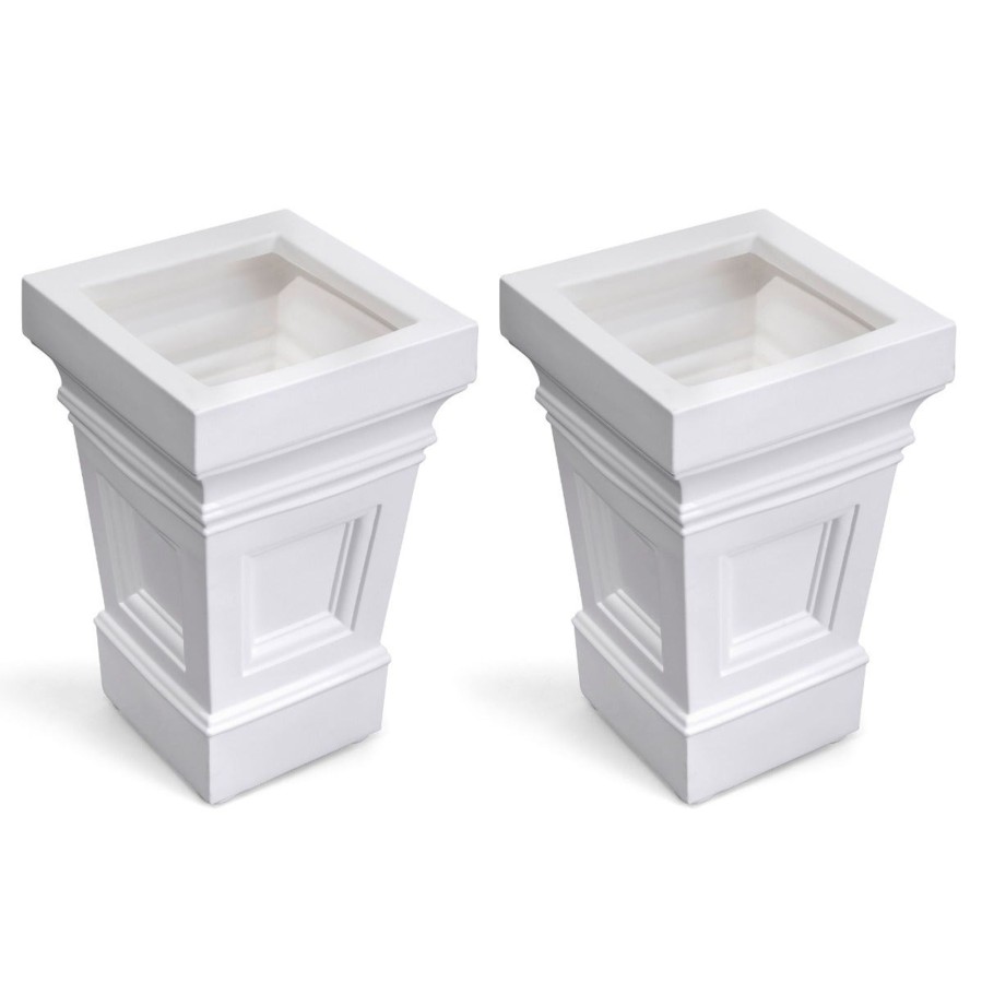 Home & Patio Step2 Planters | Atherton Planter Box - Classic White 2 Pack