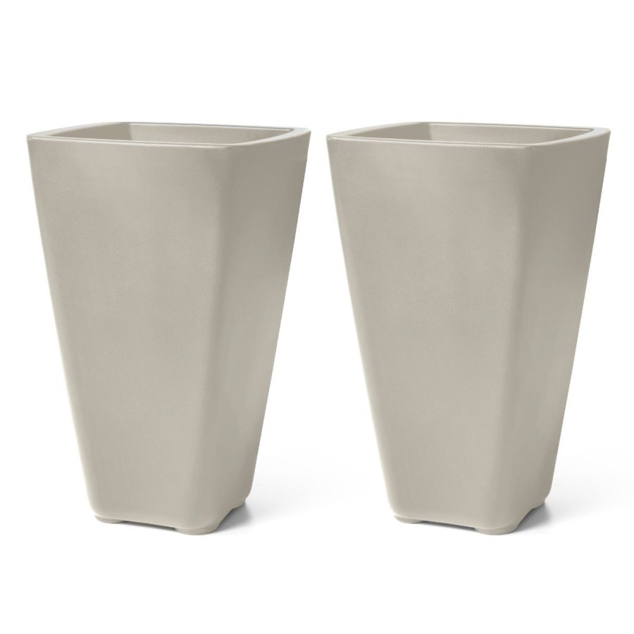 Home & Patio Step2 Planters | Bridgeview Tall Planter - Concrete Gray 2 Pack