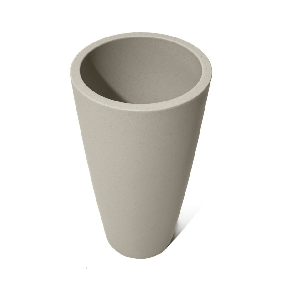 Home & Patio Step2 Planters | Tremont Tall Round Tapered Planter - Concrete Gray 2 Pack