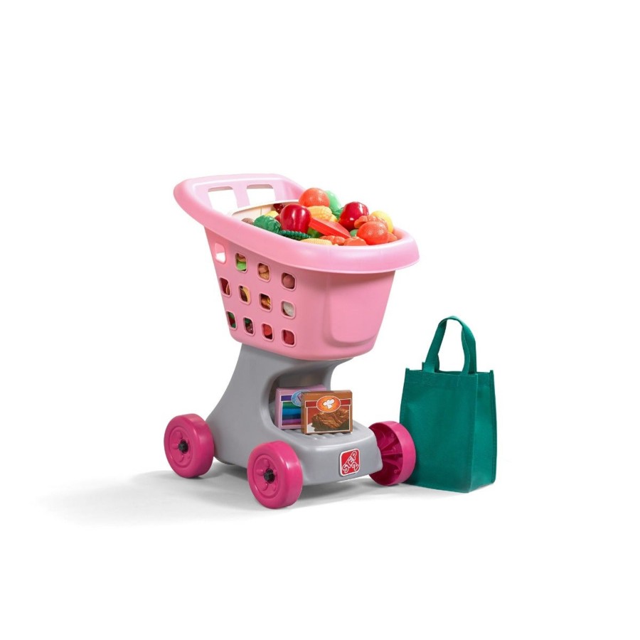 Kids Step2 Pretend Play | Little Helper'S Cart & Shopping Set - Pink