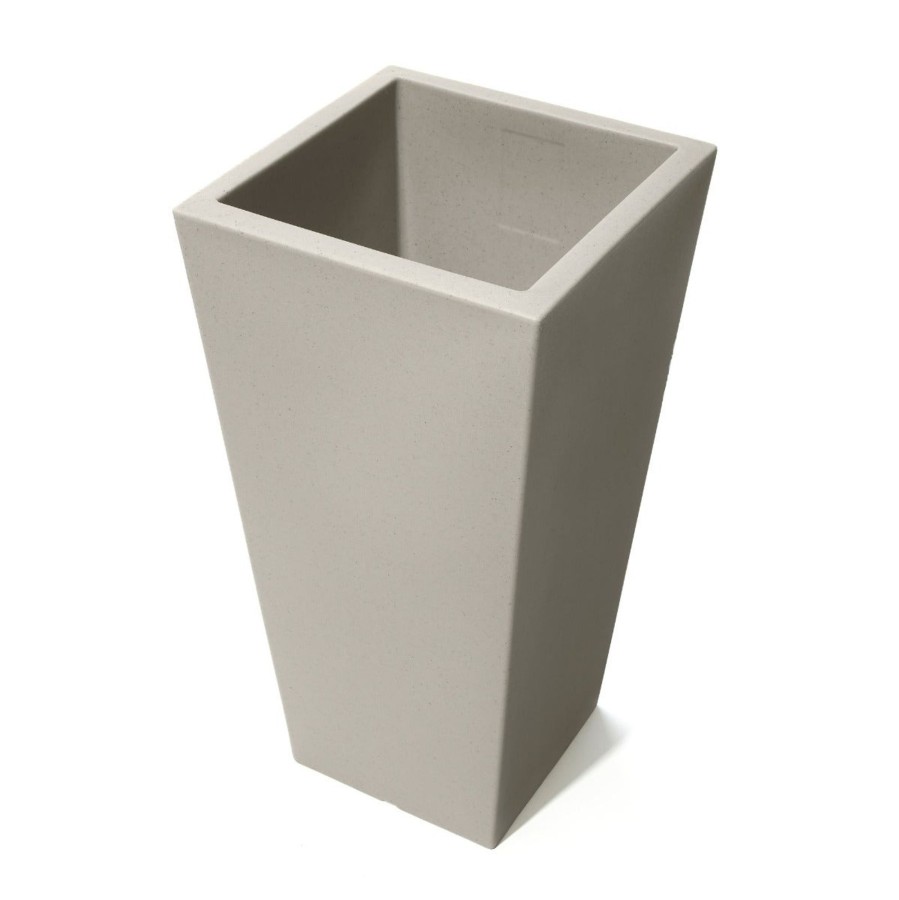 Home & Patio Step2 Planters | Tremont Tall Square Tapered Planter - Concrete Gray 2 Pack