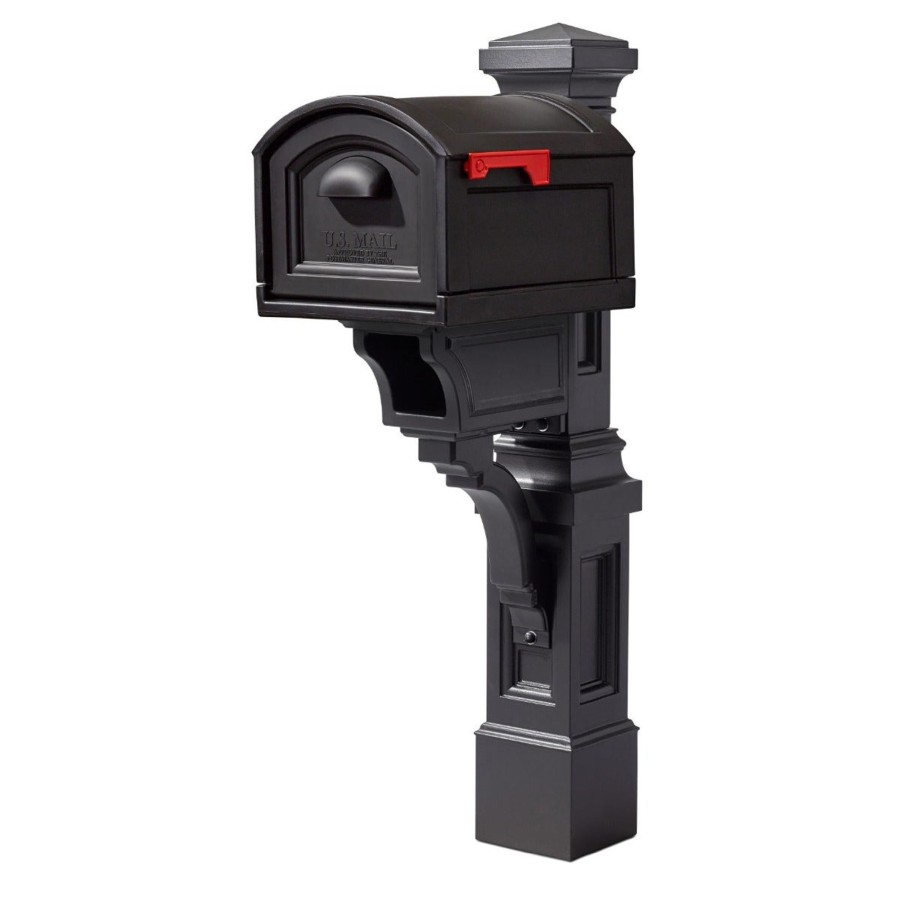 Home & Patio Step2 Mailboxes & Posts | Atherton Onyx Black Mail Post & Xl Black Mailbox