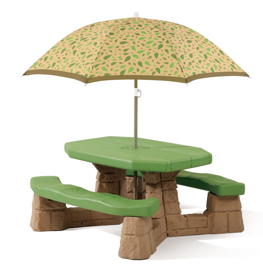 Kids Step2 Picnic Tables | Naturally Playful® Picnic Table With Umbrella