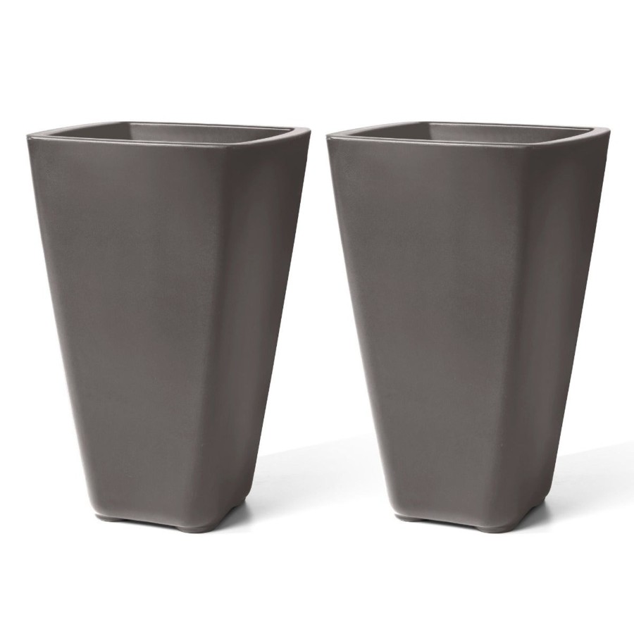 Home & Patio Step2 Planters | Bridgeview Tall Planter - Dark Cedar 2 Pack