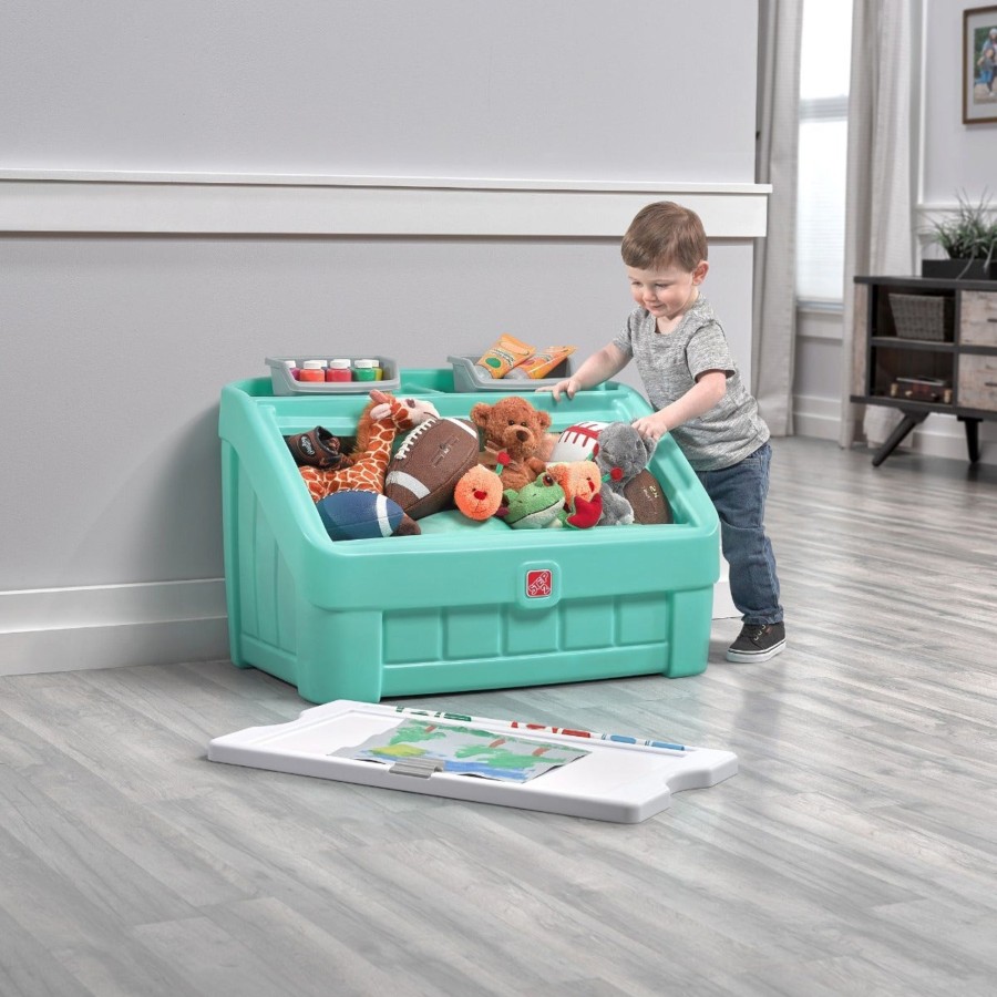 Kids Step2 Toy Boxes & Storage | 2-In-1 Toy Box & Art Lid - Mint