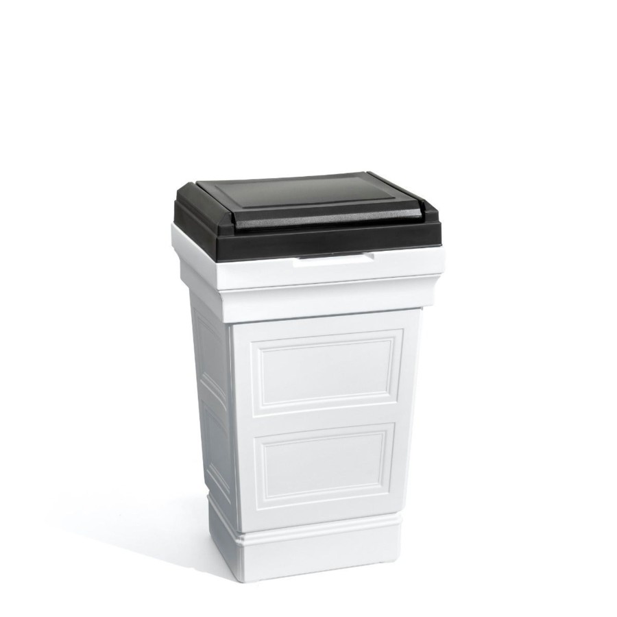 Home & Patio Step2 Trash & Recycling | Atherton Garbage Container -Classic White