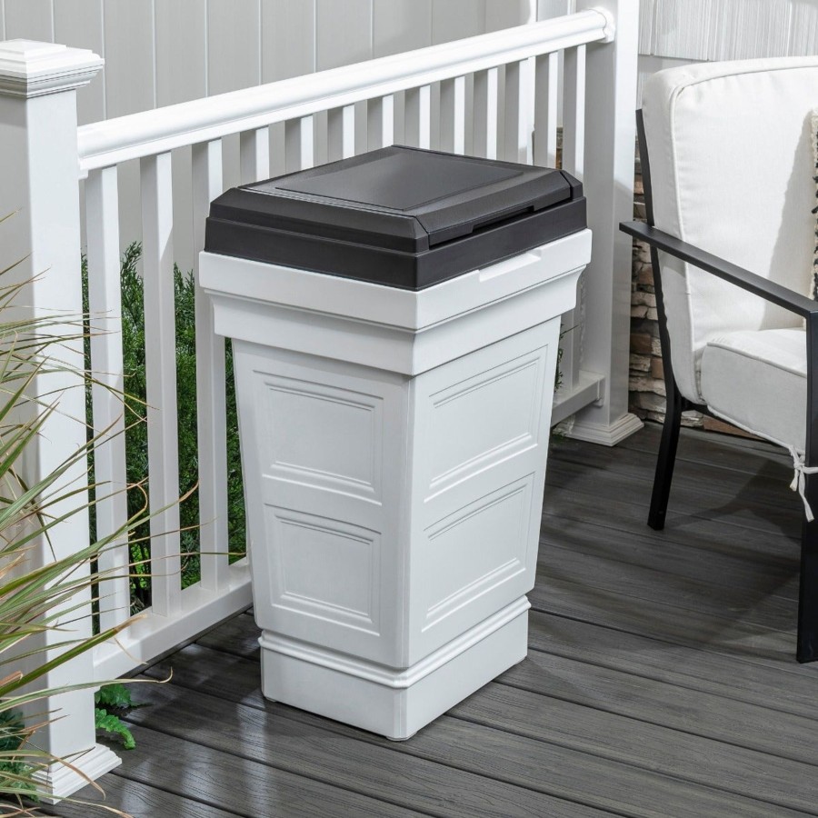 Home & Patio Step2 Trash & Recycling | Atherton Garbage Container -Classic White