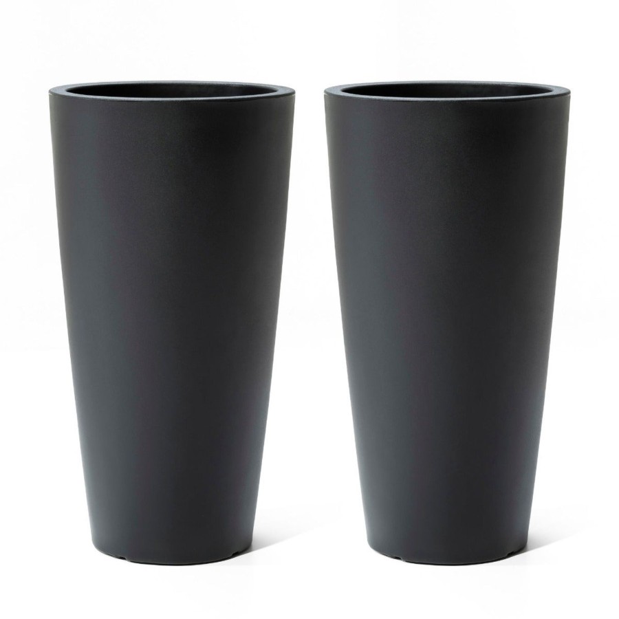 Home & Patio Step2 Planters | Tremont Tall Round Tapered Planter - Onyx Black